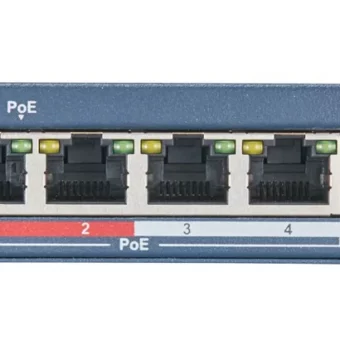 SWITCH 4 PUERTOS POE 1 UPLINK - 12VDC/220V HIKVISION