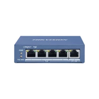 SWITCH 4 PUERTOS POE 1 UPLINK - 12VDC/220V (2) HIKVISION
