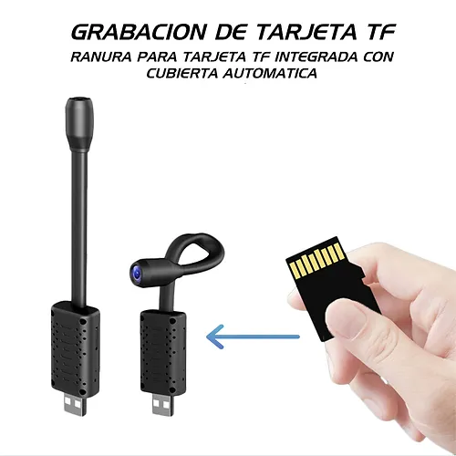 MINI CAMARA ESPIA INALAMBRICA 1080P / CONEXION USB / CUELLO