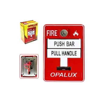 Estación manual de doble acción “Opalux” con llave para sistema de alarmas contra incendio centralizados