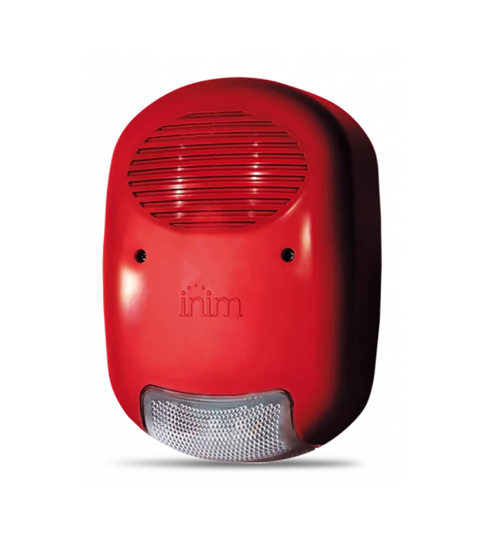 Sirena contra incendio con LUZ ESTROBOSCOPICA PARA EXTERIOR CONVENCIONAL INIM
